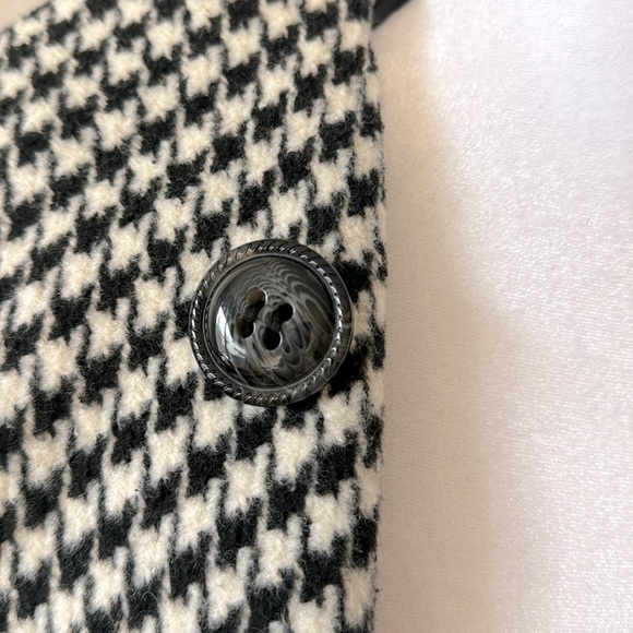 Love Stitch Black And White Checkered Pea coat Size Medium - Picture 4 of 9
